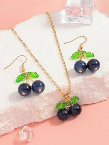 Lemon Jewelry Set for Women, Cute Alloy Lemon Necklace Dangle Earrings, Lightweight Yellow Citrus Fruit Theme Jewelry for Summer Daily Wear in Saudi Arabia