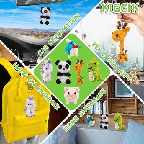 Crochet Kit for Beginners – 6 PCS Crochet Animal Kit, Kids Knitting Kit with Step by Step Videos, Yarn, Crochet Hook, Knitting Kit for Beginners, Great Birthday Holiday Gift (Knitting Kit TST) in Saudi Arabia