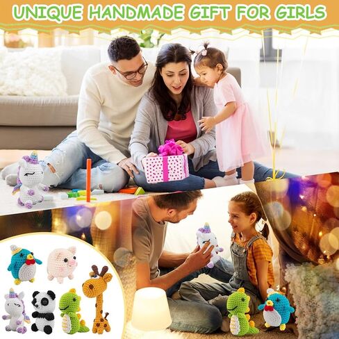 Crochet Kit for Beginners – 6 PCS Crochet Animal Kit, Kids Knitting Kit with Step by Step Videos, Yarn, Crochet Hook, Knitting Kit for Beginners, Great Birthday Holiday Gift (Knitting Kit TST) in Saudi Arabia