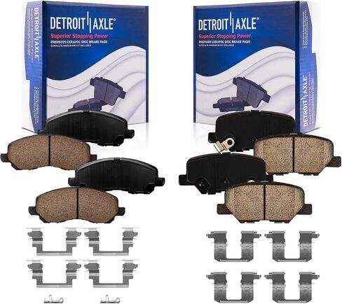 Detroit Axle - Brake Kit for 13-17 Mitsubishi RVR, 13-20 Outlander Sport, Front and Rear Ceramic Brake Pads w/Hardware 2013 2014 2015 2016 2017 2018 2019 2020 Replacement in Saudi Arabia