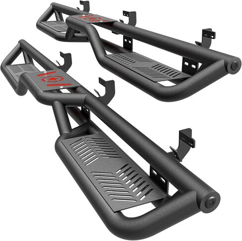 Quad Cab two Design Design Running لوحات متوافقة مع 2009-2018 Dodge RAM 1500 (تضمنت 2019-2024 1500 Classic) ، 2010-2024 RAM 2500 3500/Extended Bab Side Steps Rails Nerf Bar in Kuwait