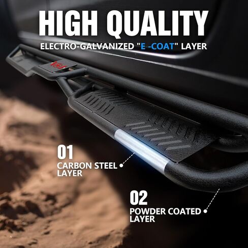 Quad Cab two Design Design Running لوحات متوافقة مع 2009-2018 Dodge RAM 1500 (تضمنت 2019-2024 1500 Classic) ، 2010-2024 RAM 2500 3500/Extended Bab Side Steps Rails Nerf Bar in Kuwait