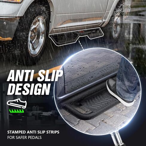 Quad Cab two Design Design Running لوحات متوافقة مع 2009-2018 Dodge RAM 1500 (تضمنت 2019-2024 1500 Classic) ، 2010-2024 RAM 2500 3500/Extended Bab Side Steps Rails Nerf Bar in Kuwait
