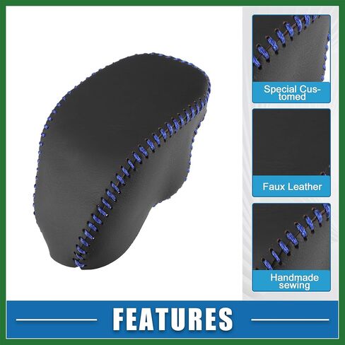 Motoforti Car Gear Deftting Cover Cover Tomatic Tommission Lever Trim to Toyota RAV4 2019-2023 Faux Leather Black Blue Blue Lastes Long in Saudi Arabia