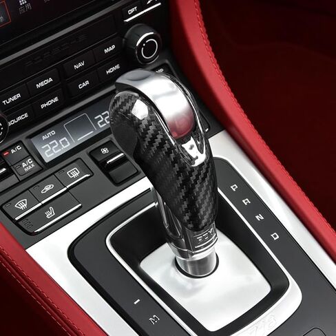 Real Carbon Fiber Gear Shift Knob Trim Cover for Porsche Panamera (2010-2016) Macan(2014-2021) 718(2018-2021) 911(2012-2018) Porsche Panamera Macan 718 911Accessories (Red) in Saudi Arabia