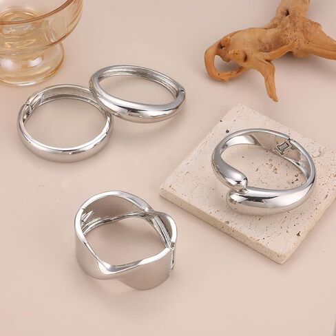 Sonnyx 3-4pcs أساور الإسورة الذهب مكتنزة للنساء للنساء العصرية مكتنزة سوار الذهب الذهب الأساور المجوهرات يرتدي اليومية هدايا مجموعة in Kuwait