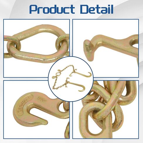 WFLNHB 3/8 x 2ft G70 V-Chain Bridle 15 J-Hook Tow Chain T-Hook & J-Hook w/Grab Hooks in Saudi Arabia