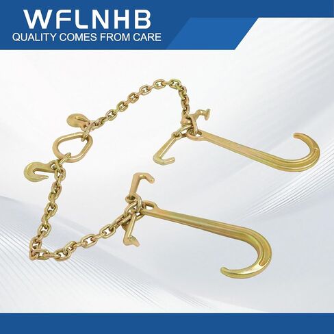 WFLNHB 3/8 x 2ft G70 V-Chain Bridle 15 J-Hook Tow Chain T-Hook & J-Hook w/Grab Hooks in Saudi Arabia