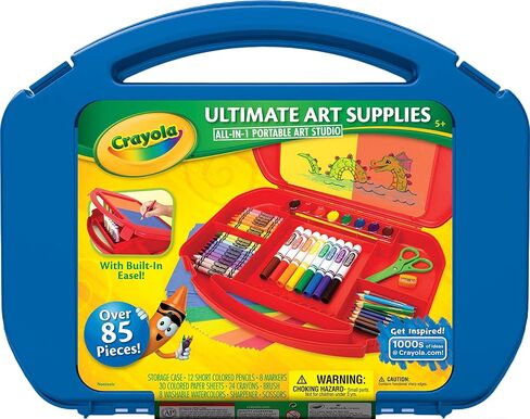 Crayola Create 'N Carry Art Set (75pcs), 2-in-1 Lap Desk & Carrying Case, Art Kit for Kids, Arts & Crafts Supplies, Easter Basket Stuffer & Gifts, 5+ in Saudi Arabia