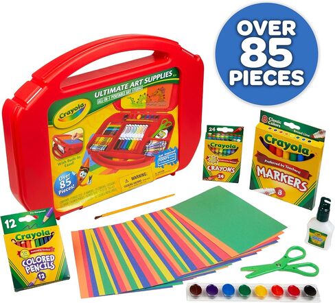 Crayola Create 'N Carry Art Set (75pcs), 2-in-1 Lap Desk & Carrying Case, Art Kit for Kids, Arts & Crafts Supplies, Easter Basket Stuffer & Gifts, 5+ in Saudi Arabia