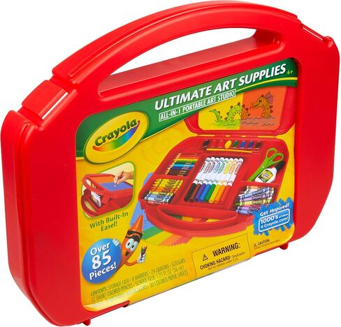 Crayola Create 'N Carry Art Set (75pcs), 2-in-1 Lap Desk & Carrying Case, Art Kit for Kids, Arts & Crafts Supplies, Easter Basket Stuffer & Gifts, 5+ in Saudi Arabia