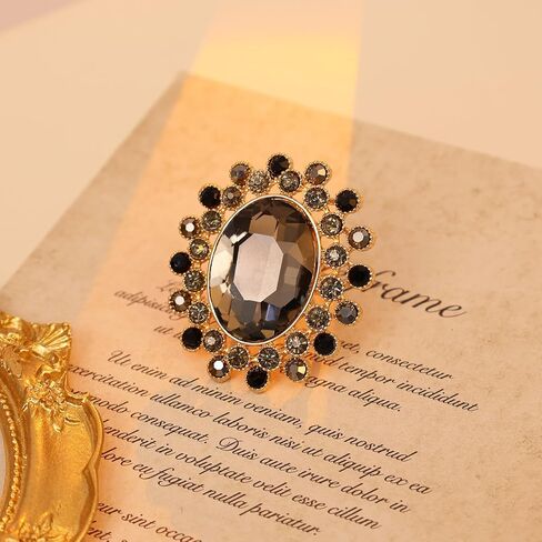 BOHO BIG OVAL CRYSTAL RING FOR GOLD GOLD FLOWER RINGS RHINESTONE RINGS VINTAGE SPEX OPEN FAIN in Kuwait