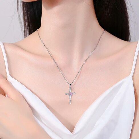 Jo Wisdom Cross Butterfly Necklace 925 Sterling Silver Batterfly Necklace brated Gemstone Gefts Hompts for Women in Saudi Arabia