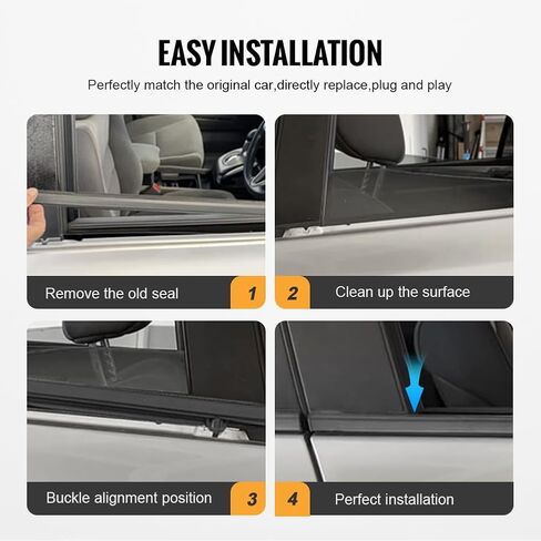 Gzyf Auto Window Seal Weatherstrip ، 4pcs صب النافذة شريط حزام الحزام الحزام ل Honda Accord 2008 2009 2010 2011 2012 ، يحل محل#72410-TA0-A01 72450-TA0-A01 72910-TA0-A01 72950-TA0-A01 ، Chrome in Saudi Arabia