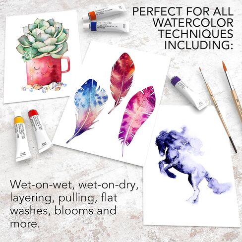 CHROMATEK Watercolor Paint Set - 48 Piece Kit for Adults, Beginners & Professional Artists - 48 x 12ml Liquid Water Color Tubes - Richly Pigmented Vibrant Colors - Art Supplies in Saudi Arabia