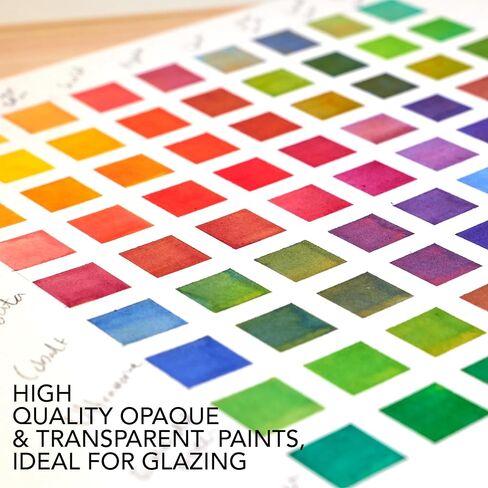 CHROMATEK Watercolor Paint Set - 48 Piece Kit for Adults, Beginners & Professional Artists - 48 x 12ml Liquid Water Color Tubes - Richly Pigmented Vibrant Colors - Art Supplies in Saudi Arabia