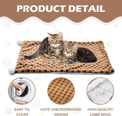 بطانية القط للقطط ، بطانية حيوان أليف دافئ لطيف 28.0x20.0 بوصة هادئة بطانيات القطة قابلة للغسل بطانية بربرية فريد بطانية للقطط للحيوانات الأليفة هريرة أريكة أريكة (أخضر) in Kuwait