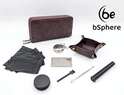 PU Leather Pouch, Small Organization Bag with 8 Small Accessories, Party Kit Portable, Tray Set, Travel Case, 9 Piece Aromatherapy Tools, Gift for Women or Men, Unisex in Saudi Arabia
