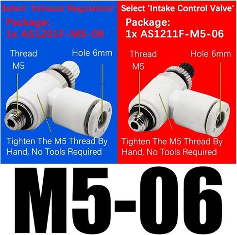 1PCS الأسطوانة صمام التحكم في سرعة الخانق صمام العادم/الصمام الخانق AS1201F/2201F/3201F-M5/01/02-04A/06A (M5-06) in Kuwait
