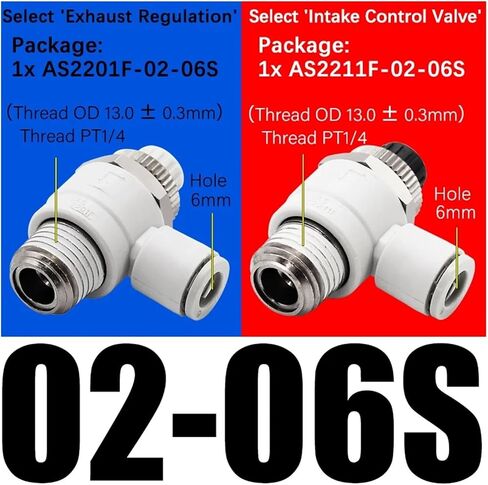 1PCS الأسطوانة صمام التحكم في سرعة الخانق صمام العادم/الصمام الخانق AS1201F/2201F/3201F-M5/01/02-04A/06A (M5-06) in Kuwait