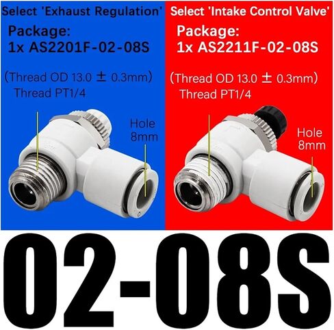 1PCS الأسطوانة صمام التحكم في سرعة الخانق صمام العادم/الصمام الخانق AS1201F/2201F/3201F-M5/01/02-04A/06A (M5-06) in Kuwait