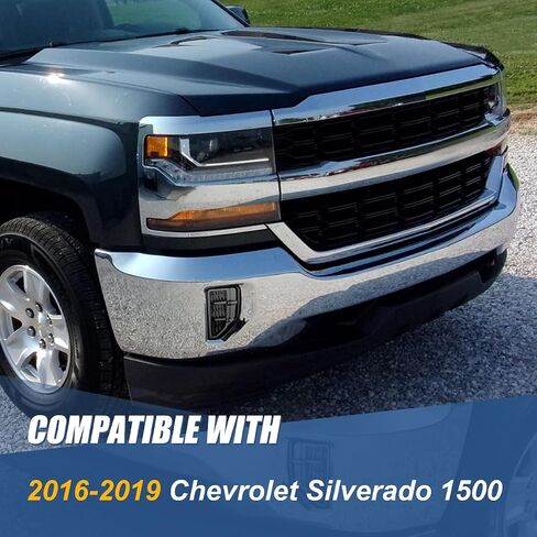 Auto Dynasty Full LED Fog lights Compatible with 2016-2019 Chevy Silverado 1500, Front Bumper Driving Fog Light Lamps with Switch and Wiring Harness, Black Housing Smoked Lens in Kuwait