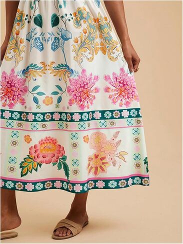 Floerns Women's Summer Boho Spaghetti Strap Maxi Dresses Shirred Beach Dress Flowy Sundress in Saudi Arabia