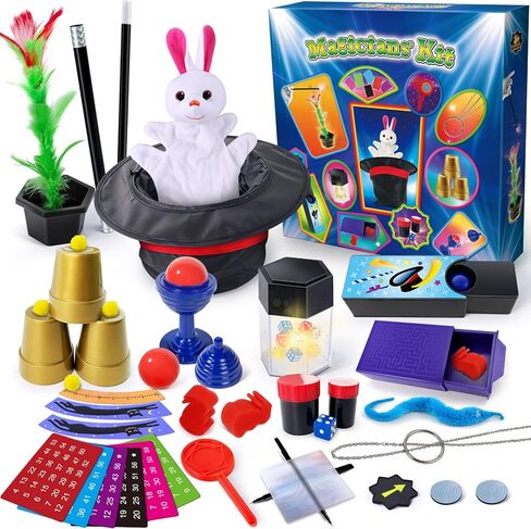 Magic Kit, 60 Magic Tricks for Kids Age 6-8, Magic Set with Instructions, Gift Toys for Kids Ages 6 7 8 9 10 11 12 Year Old in Saudi Arabia