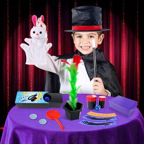 Magic Kit, 60 Magic Tricks for Kids Age 6-8, Magic Set with Instructions, Gift Toys for Kids Ages 6 7 8 9 10 11 12 Year Old in Saudi Arabia