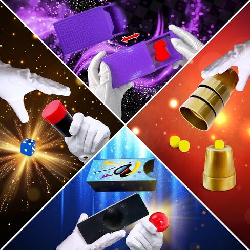 Magic Kit, 60 Magic Tricks for Kids Age 6-8, Magic Set with Instructions, Gift Toys for Kids Ages 6 7 8 9 10 11 12 Year Old in Saudi Arabia