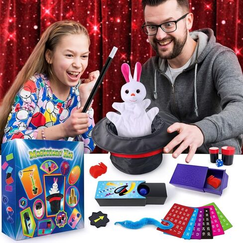 Magic Kit, 60 Magic Tricks for Kids Age 6-8, Magic Set with Instructions, Gift Toys for Kids Ages 6 7 8 9 10 11 12 Year Old in Saudi Arabia