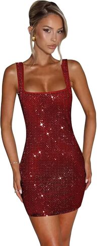 Sequin Homecoming Dresses for Teens Square Neck Bodycon Short Cocktail Party Dress 2025 VS245 in Saudi Arabia
