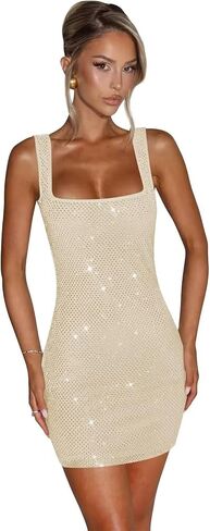 Sequin Homecoming Dresses for Teens Square Neck Bodycon Short Cocktail Party Dress 2025 VS245 in Saudi Arabia