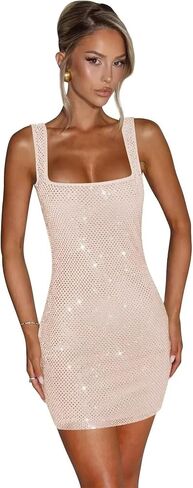 Sequin Homecoming Dresses for Teens Square Neck Bodycon Short Cocktail Party Dress 2025 VS245 in Saudi Arabia