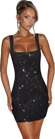 Sequin Homecoming Dresses for Teens Square Neck Bodycon Short Cocktail Party Dress 2025 VS245 in Saudi Arabia