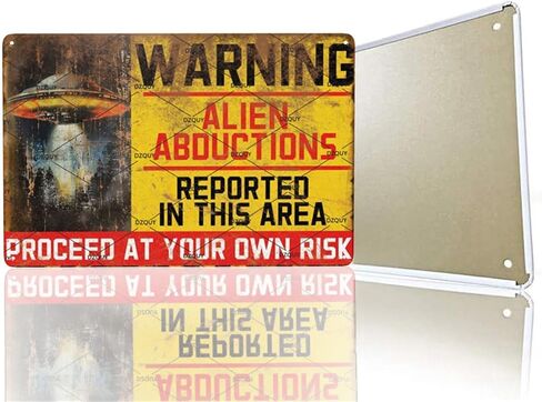 Generic Warning Alien Sign Proceed At Your Own Risk Poster Alien Yard Decor Metal Sign Vintage Art Tin Sign House Office Wall Decor Sign Poster Cafe Wall Art Sign For Home Decor 8x12 Inch in Saudi Arabia