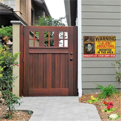 Generic Warning Alien Sign Proceed At Your Own Risk Poster Alien Yard Decor Metal Sign Vintage Art Tin Sign House Office Wall Decor Sign Poster Cafe Wall Art Sign For Home Decor 8x12 Inch in Saudi Arabia