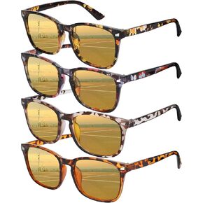 4 Pairs Night Vision Driving Glasses for Men Women, Polarized Anti Glare Yellow Lens Night Vision Glasses for Nighttime Driving Fishing Golf in Saudi Arabia