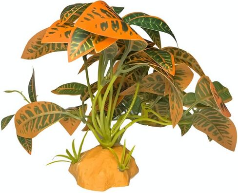 نباتات الزواحف لـ terrarium ، نباتات ديكور الموائل البرمائية مع قاعدة حجرية اصطناعية لـ Gecko Chameleon Snake Tortoise - Monstera Deliciosa مزيفة in Saudi Arabia