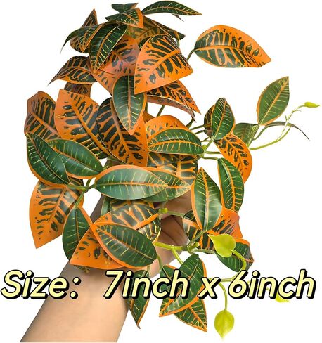 نباتات الزواحف لـ terrarium ، نباتات ديكور الموائل البرمائية مع قاعدة حجرية اصطناعية لـ Gecko Chameleon Snake Tortoise - Monstera Deliciosa مزيفة in Saudi Arabia