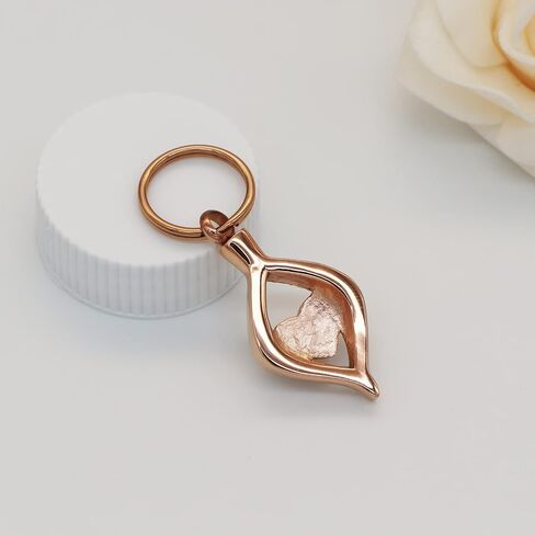 Cremation Jewelry for Ashes Holder Crystal Teardrop Heart Stainless Steel Keepsake Urn Pendant Memorial Keychain for Women Men (Rose Gold) in Kuwait