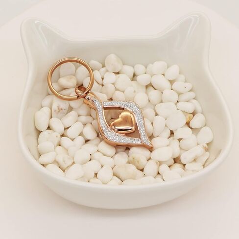 Cremation Jewelry for Ashes Holder Crystal Teardrop Heart Stainless Steel Keepsake Urn Pendant Memorial Keychain for Women Men (Rose Gold) in Kuwait
