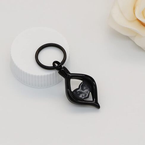 Cremation Jewelry for Ashes Holder Crystal Teardrop Heart Stainless Steel Keepsake Urn Pendant Memorial Keychain for Women Men (Rose Gold) in Kuwait