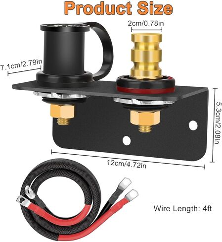 Linkstyle Remote Battery Terminals 3/8" Stud Battery Jump Post, with Heavy Duty Mounting Bracket and 4AWG Cable, 250A Waterproof Charging Jumper Posts Relocation Kit in Saudi Arabia