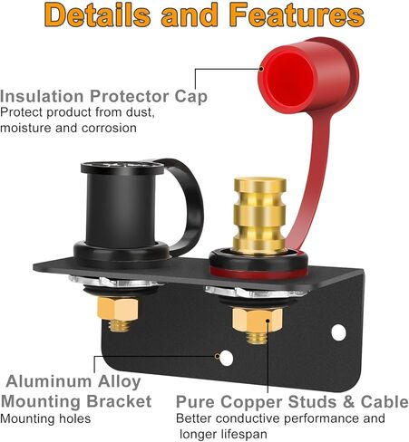 Linkstyle Remote Battery Terminals 3/8" Stud Battery Jump Post, with Heavy Duty Mounting Bracket and 4AWG Cable, 250A Waterproof Charging Jumper Posts Relocation Kit in Saudi Arabia