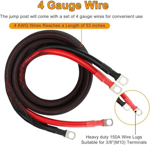 Linkstyle Remote Battery Terminals 3/8" Stud Battery Jump Post, with Heavy Duty Mounting Bracket and 4AWG Cable, 250A Waterproof Charging Jumper Posts Relocation Kit in Saudi Arabia