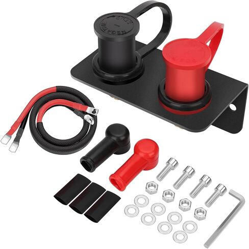 Linkstyle Remote Battery Terminals 3/8" Stud Battery Jump Post, with Heavy Duty Mounting Bracket and 4AWG Cable, 250A Waterproof Charging Jumper Posts Relocation Kit in Saudi Arabia