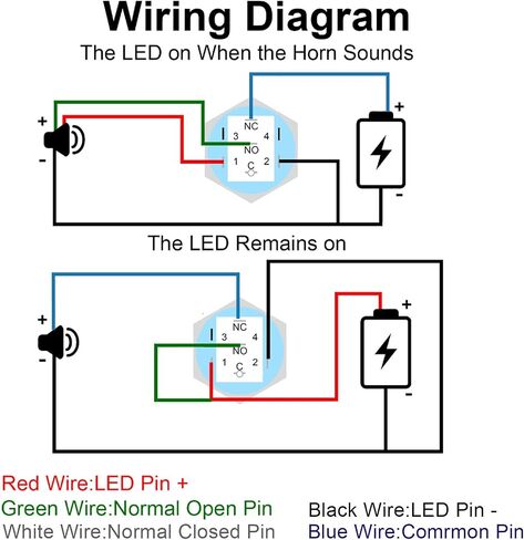 12V 16MM Raised Speaker Momentary Push Button Horn Switch, 5/8" Mounting Hole, for Automotive Car Boat Train, Red LED Light Black Stainless Steel Shell in Saudi Arabia