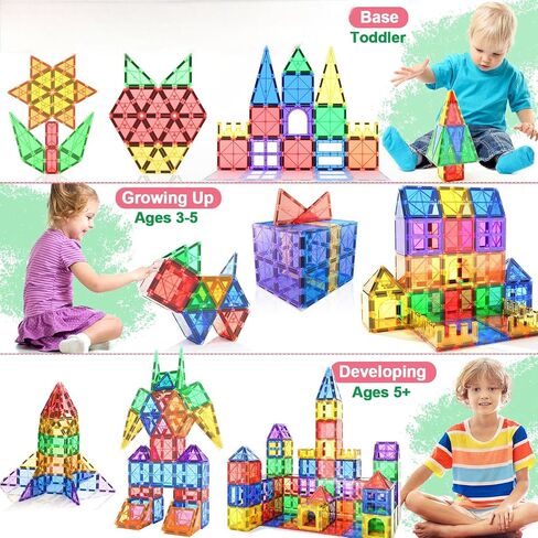 104 PCS مجموعة الطرقات البلاط المغناطيسية ، لبنات بناء المغناطيس الجذعية لألعاب الأطفال للأطفال الصغار ، وهدايا عيد ميلاد عيد الميلاد للبنات البالغ من العمر 3 سنوات ، وعشاق السيارات والفصول الدراسية يجب أن يكونوا in Kuwait