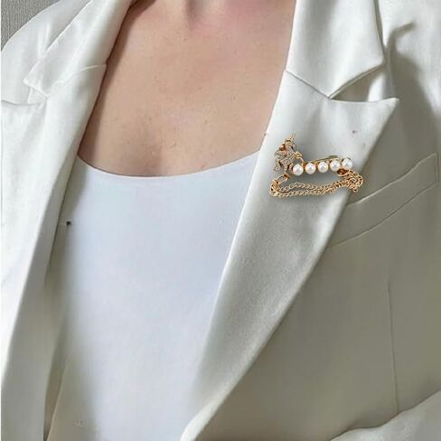 crystal rhinestone brooch, artificial pearl brooch anti exposure collar safety pin sweater shawl clip suitable for ladies and girls wedding party decoration daily holiday gift accessories in Saudi Arabia